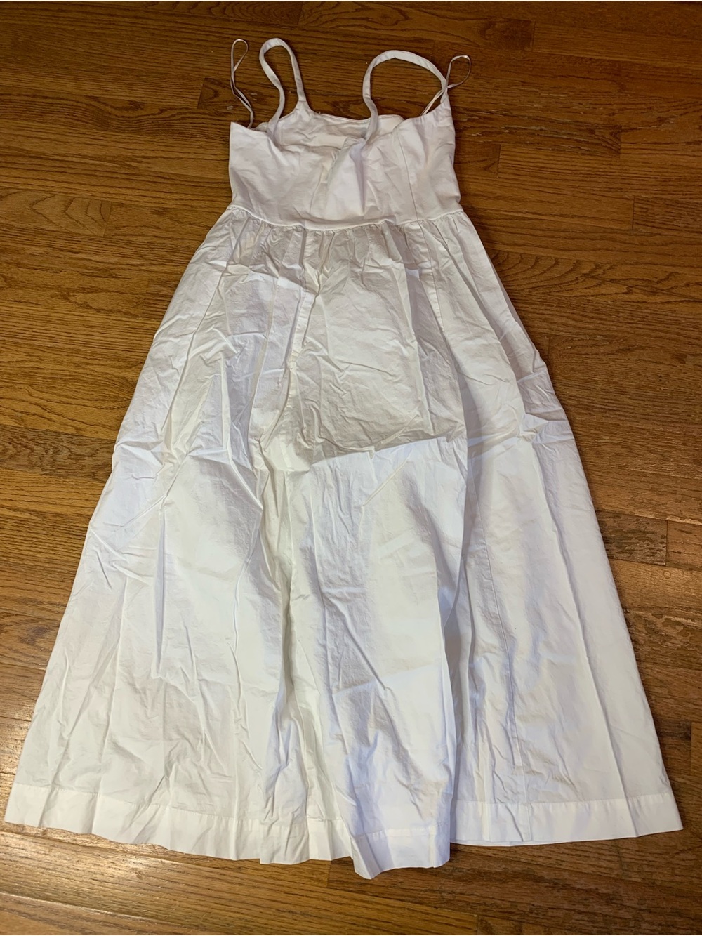 OLD NAVY White Cotton Cami Maxi Dress Empire Waist Size Medium - Picture 4 of 6